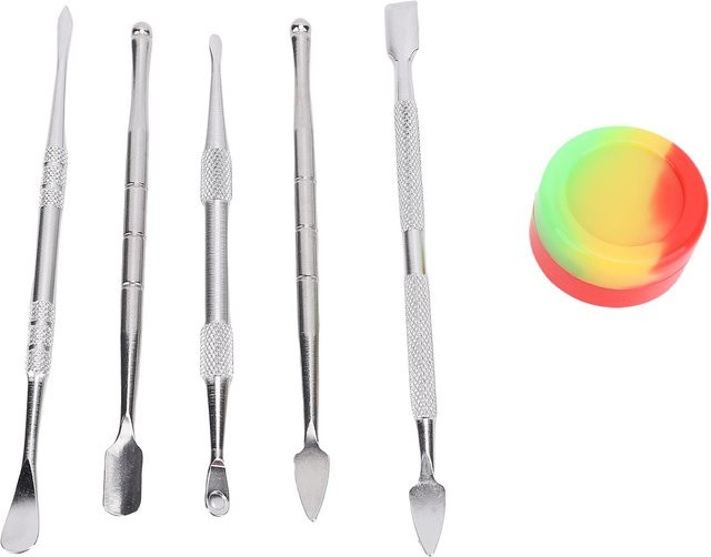 Koogeelife Wachsschnitzwerkzeug-Set aus Edelstahl, 6 Stück, Farbe: Silber/Weiß - Bild 1
