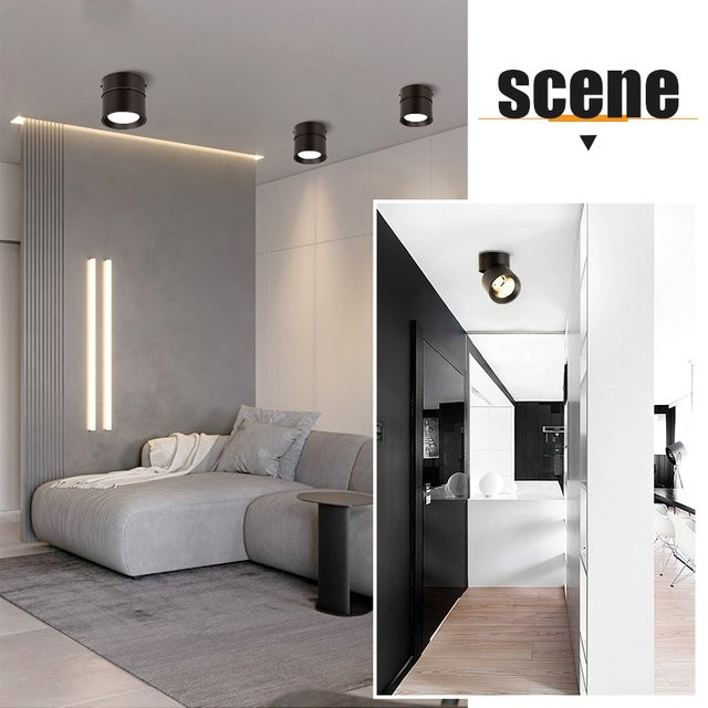 CHENBEN LED-Einbauleuchte Schwarz mit 3 Farben und verstellbarem Spotlight für Wohnzimmer und Küche - Bild 1