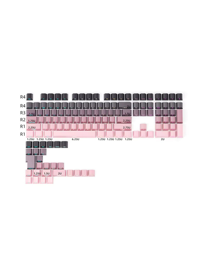 SMAILWOLF PBT Tastenkappen mit seitlicher Gravur und durchscheinendem Mikrostaub-Effekt in OEM-Höhe - Bild 3