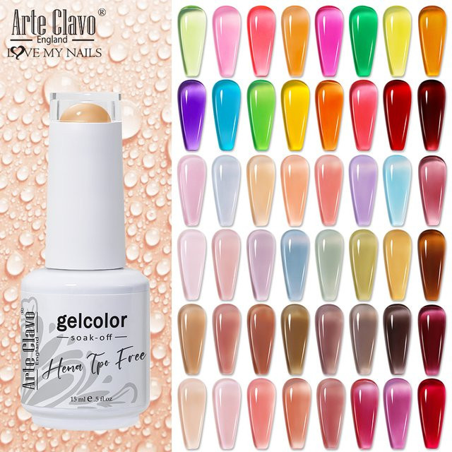 Arte Clavo Semi-Permanent Jelly Gel Nagellack, 15 ml, Nude - Bild 1