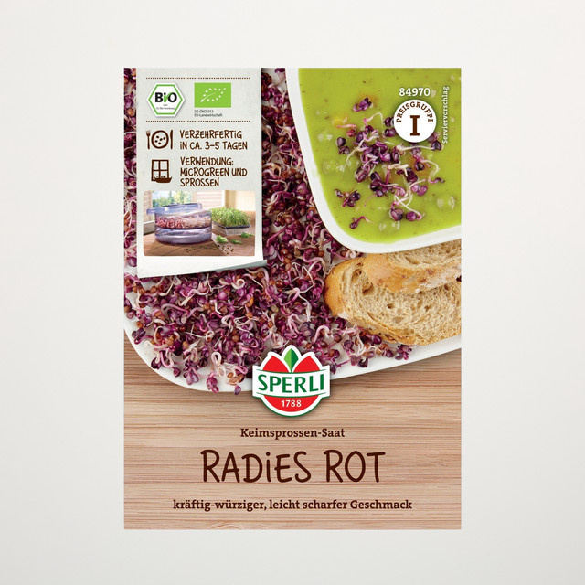 Sperli Radieschen Rot BIO Keimsprossen Saatgut - Bild 1