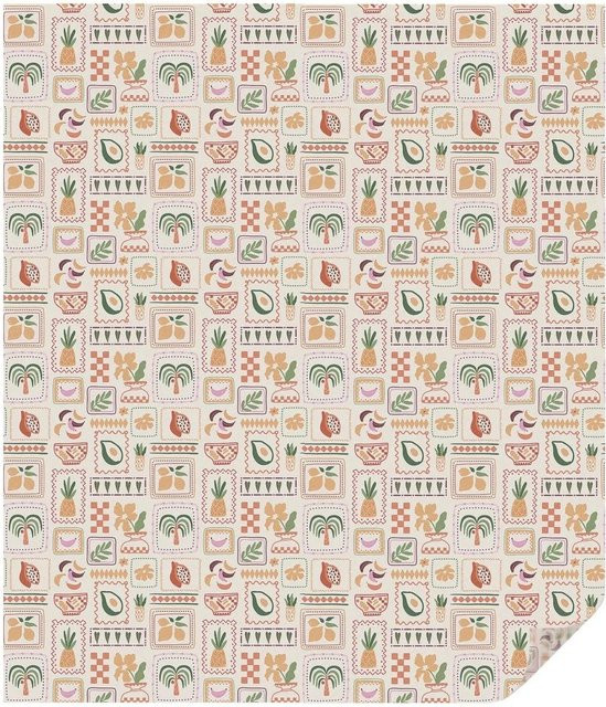 Tulup Fensterfolie mit folkloristischem Blumenmuster als Sichtschutz in Beige, B: 100 cm, H: 116 cm - Bild 1