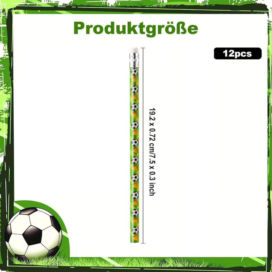 TWBEB Fußball 3D Bleistifte mit Radiergummi für Schüler und Kinder in Grün - Bild 3