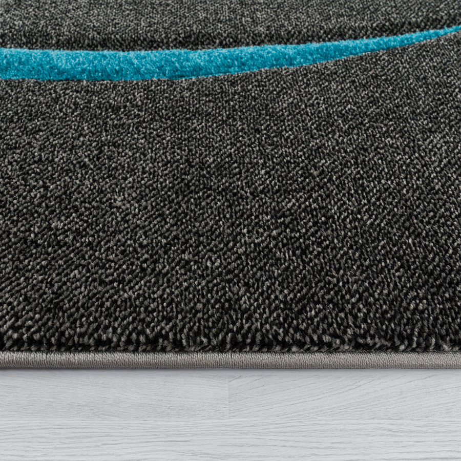 Moderner Teppich Diamora in Türkis mit geometrischem High-Low-Effekt, Breite: 80 cm, Länge: 300 cm - Bild 3