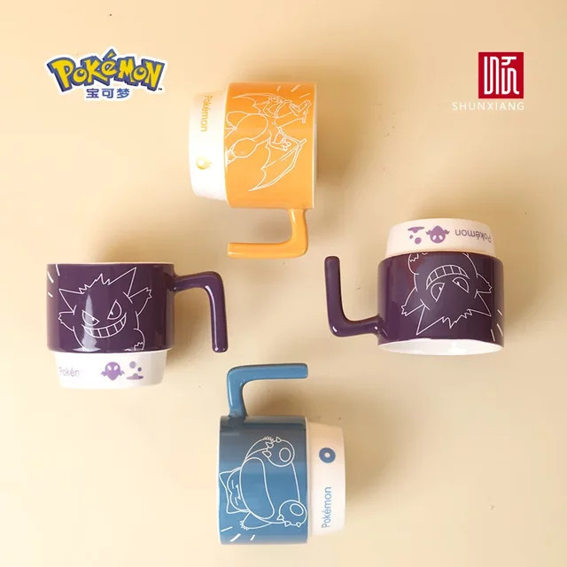 SHUNXIANG Pokémon Snorlax Keramikbecher, stapelbare Anime Tasse in Blau - Bild 1