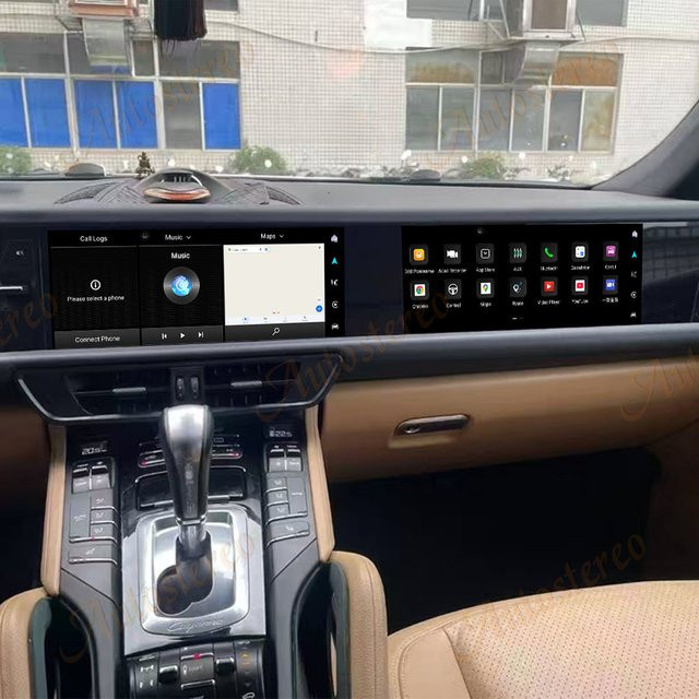 ZWNAV Dual-Screen Android Autoradio mit GPS-Navigation und CarPlay für Porsche Cayenne 958 in Schwarz - Bild 1