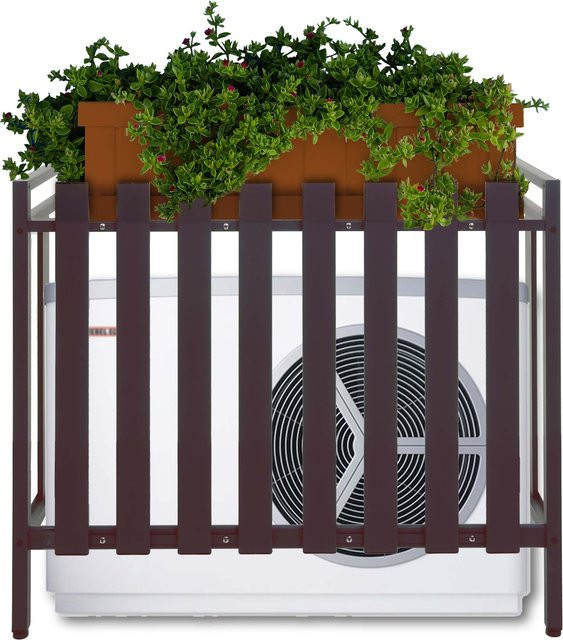MCW Verkleidung für Klimaanlage oder Wärmepumpe K58 aus Metall in Braun, B/T/H: 80 x 39 x 90 cm - Bild 1