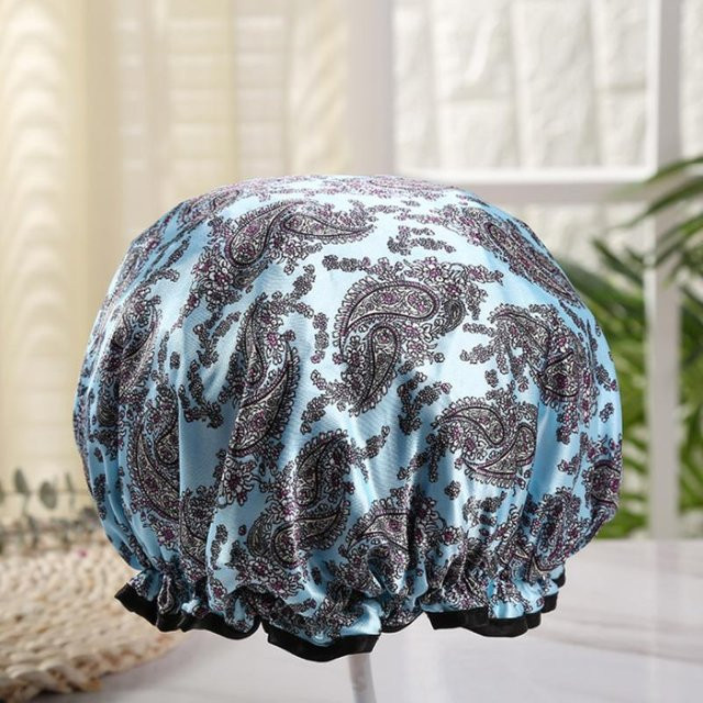 BC-Warm Home Duschhaube aus Satin, Grau, Damen - Bild 1