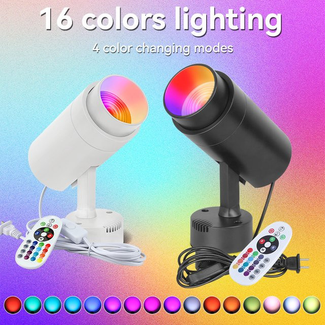 CHENBEN RGB LED Bühnenscheinwerfer mit Fernbedienung, einstellbare Atmosphäre-Beleuchtung in Schwarz für KTV, Bar und Disco - Bild 1