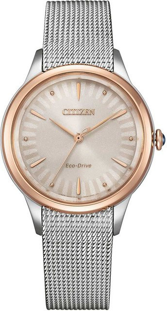Citizen Armbanduhr, Solar, Edelstahl, Taupe, 32,5 mm, Damen - Bild 1