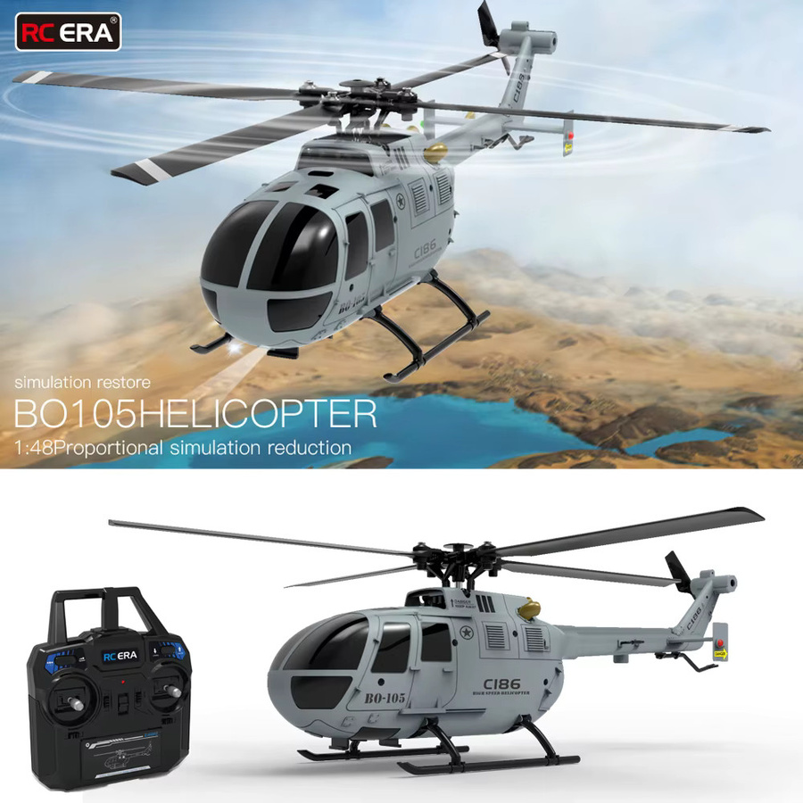 JIKEFUN C186 PRO RC Hubschrauber 4CH BO105, Flugzeug, ferngesteuert - Bild 3