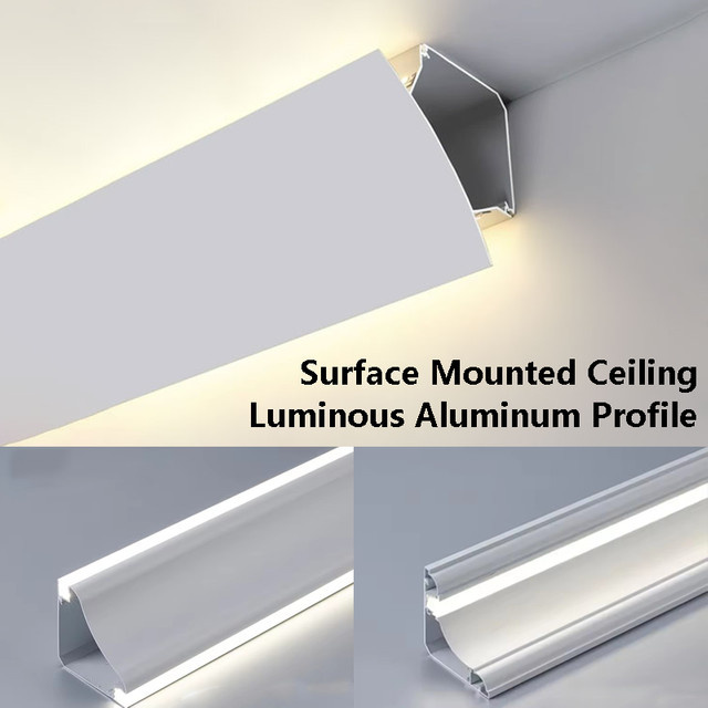 Khelse Aufputz LED-Deckenleuchte aus Aluminium mit integriertem Streifenlicht für Wand und Decke - Bild 1