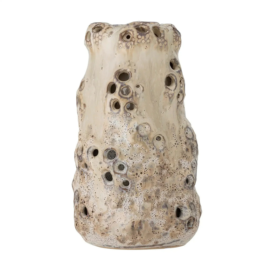 Bloomingville Vase Noble aus Keramik in Beige, skandinavisches Design, Höhe: 21,5 cm, Breite: 12,0 cm, Tiefe: 12,0 cm - Bild 1