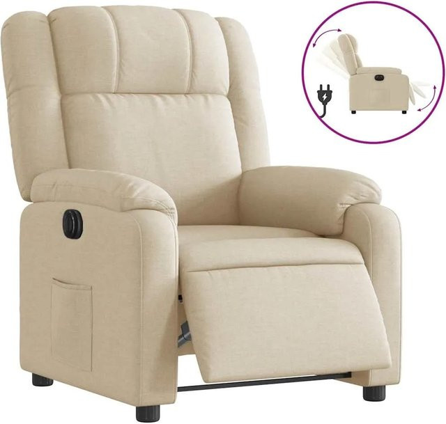 vidaXL Elektrischer Relaxsessel in Beige aus Stoff mit Armlehnen - Bild 1