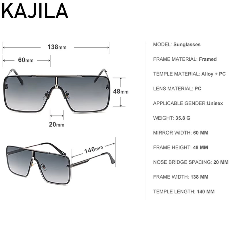 Kajila Sonnenbrille Steampunk, randlos, square, Metall, Herren - Bild 3