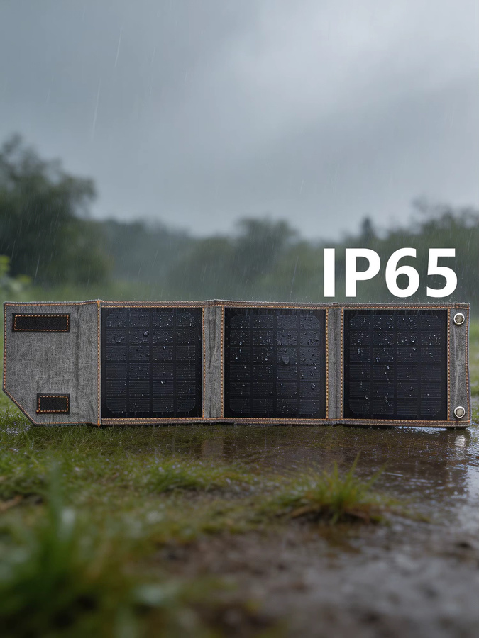 ELEGEEK Tragbares Solarpanel 15W Faltbares Solarladegerät mit USB-Ausgang in Silber/Grau für Camping und Outdoor - Bild 3