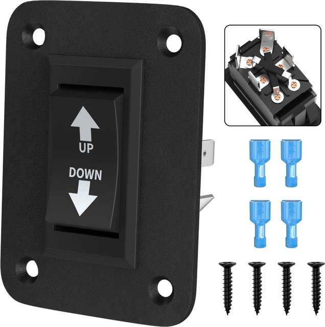 DaierTek UP Down Momentary Reverse Polarity Switch 12V 30A DPDT Polarity Reversing Switch in Schwarz - Bild 1