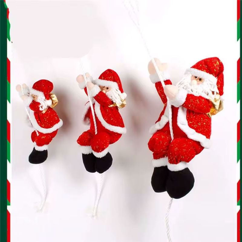 Roter Weihnachtsmann als hängendes Plüsch-Hängeornament aus Textil für deine Weihnachtsdekoration - Bild 5
