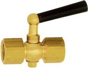 Riegler Manometer-Absperrhahn aus Messing in Gold, Muffe-Muffe, G 1/2 - Bild 1