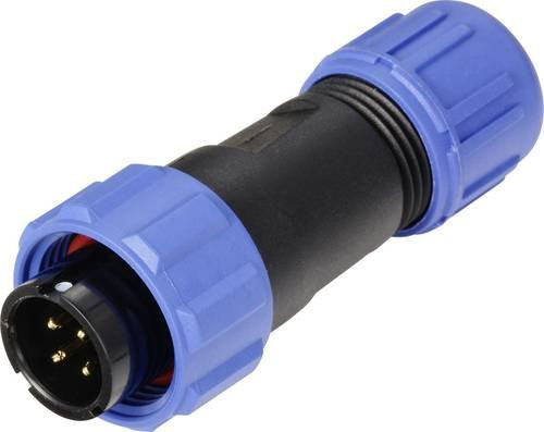 Weipu SP1310 Rundsteckverbinder SP13 Serie, 4-polig, gerade, Blau - Bild 1