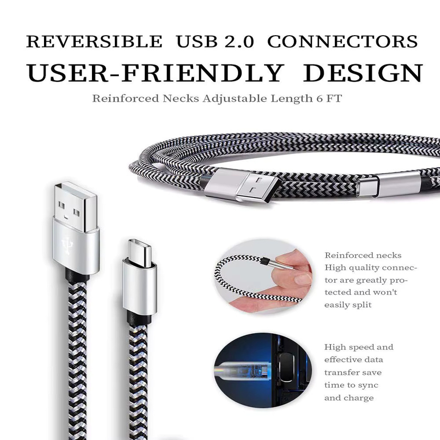 Koovesy USB Typ C Kabel mit Nylon-Gewebe für schnelles Laden und Datenübertragung - Bild 2
