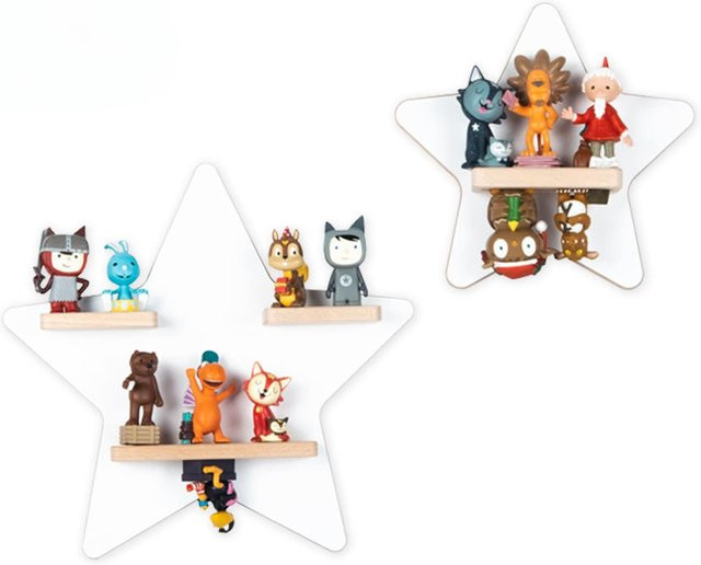 BOARTI Kinderregal Stern aus Holz als Wandregal für Tonie Figuren mit Magneteinsätzen, H x B x T: 33 x 33 x 5 cm - Bild 1