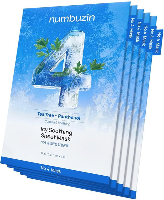 NUMBUZIN Nr.4 SOS Icy Soothing Tuchmasken-Set, 5 Stück, mit Centella Asiatica Extrakt - Bild 1