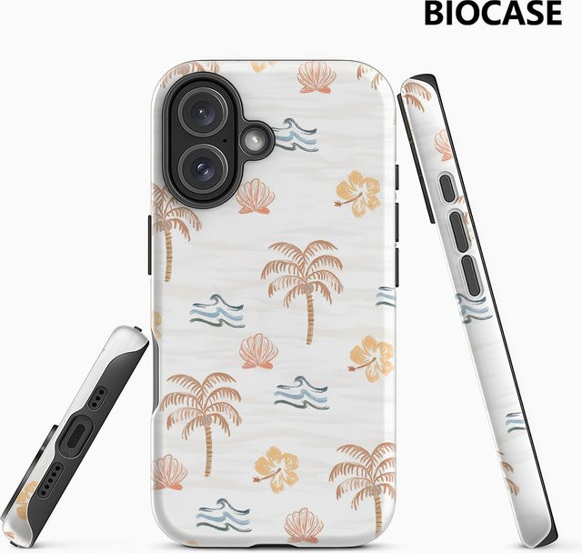 Potdemiel Handyhülle mit tropischem Strand-Print für iPhone 17 16 15 14 13 Pro Max Plus, magnetisch, robust, Multicolor - Bild 1