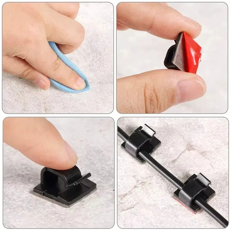 Kabel Organizer Clips zur Kabelverwaltung und Wandmontage in Weiß - Bild 3