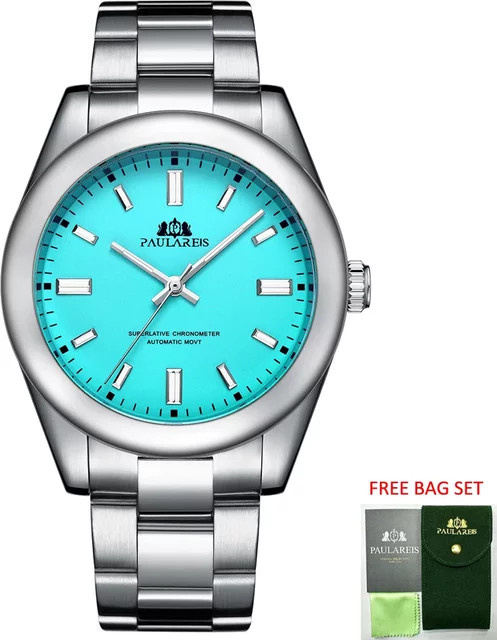 PAULAREIS P Armbanduhr Automatik, Edelstahl, Blau, 41 mm, Herren - Bild 1
