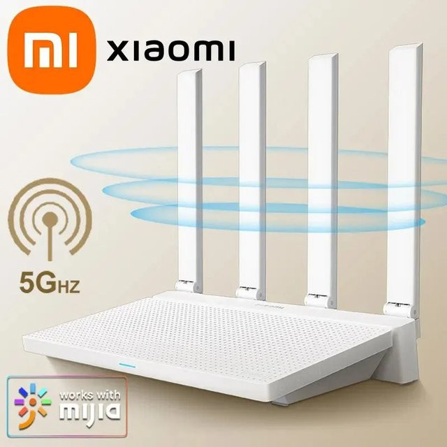 Xiaomi AX3000T WiFi 6 Dual-Band Router mit NFC-Verbindung in Weiß - Bild 1