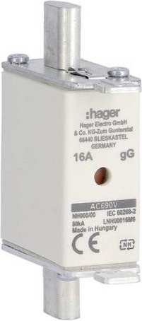 Hager NH-Sicherung LNH00016M6 16A, 3 Stück, Weiß - Bild 1