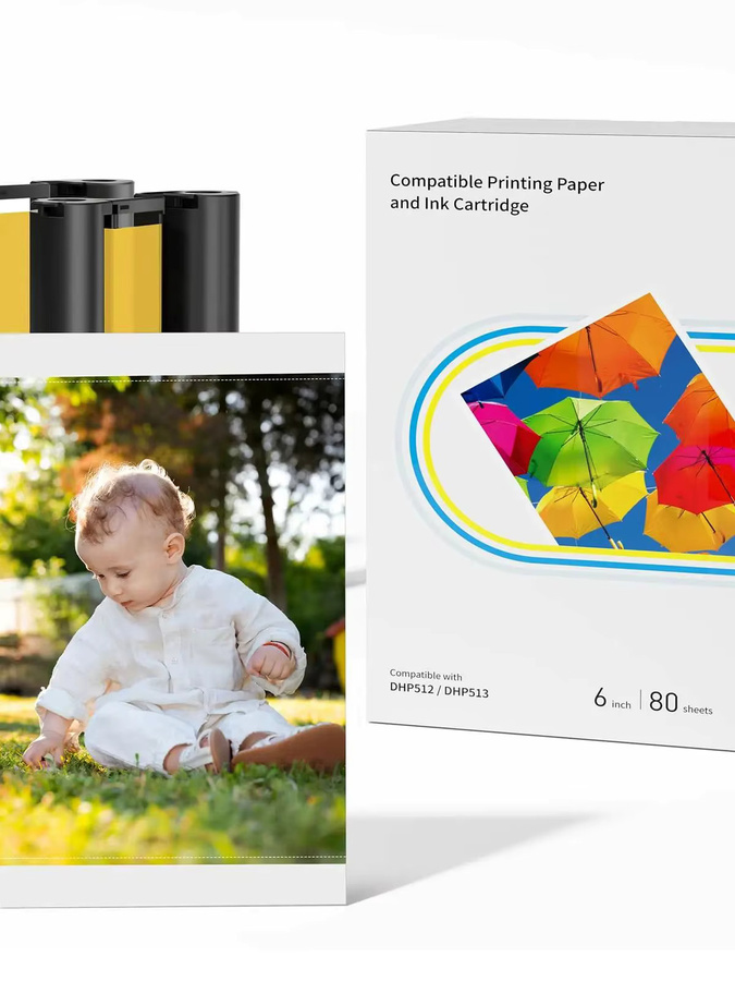 Labelife Fotopapier 4x6 Zoll INK-2, 80 Blatt, High-Definition wasserdicht, weiß, kompatibel mit Liene Amber M100 M200 DHP512 DHP513 - Bild 2