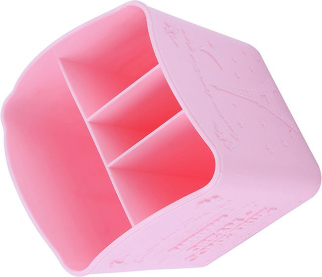 DIYelecs Aufbewahrungsbox mit Eiffelturm-Aufdruck in Rosa für Schreibwaren, Kosmetik und Maniküre-Werkzeug aus Kunststoff - Bild 1