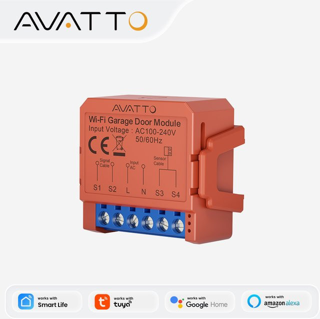 AVATTO WLAN Smart Garagentoröffner Modul Controller mit App- und Sprachsteuerung kompatibel mit Tuya Alexa und Google Home - Bild 1