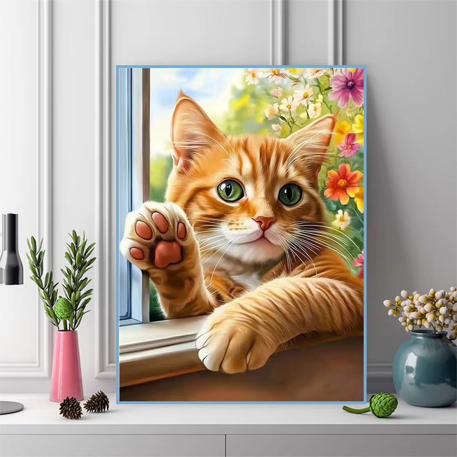 Momoart 5D-Diamantgemälde Set mit floralem Motiv, rund, Acryl, mehrfarbig, Durchmesser: 30,0 cm - Bild 3