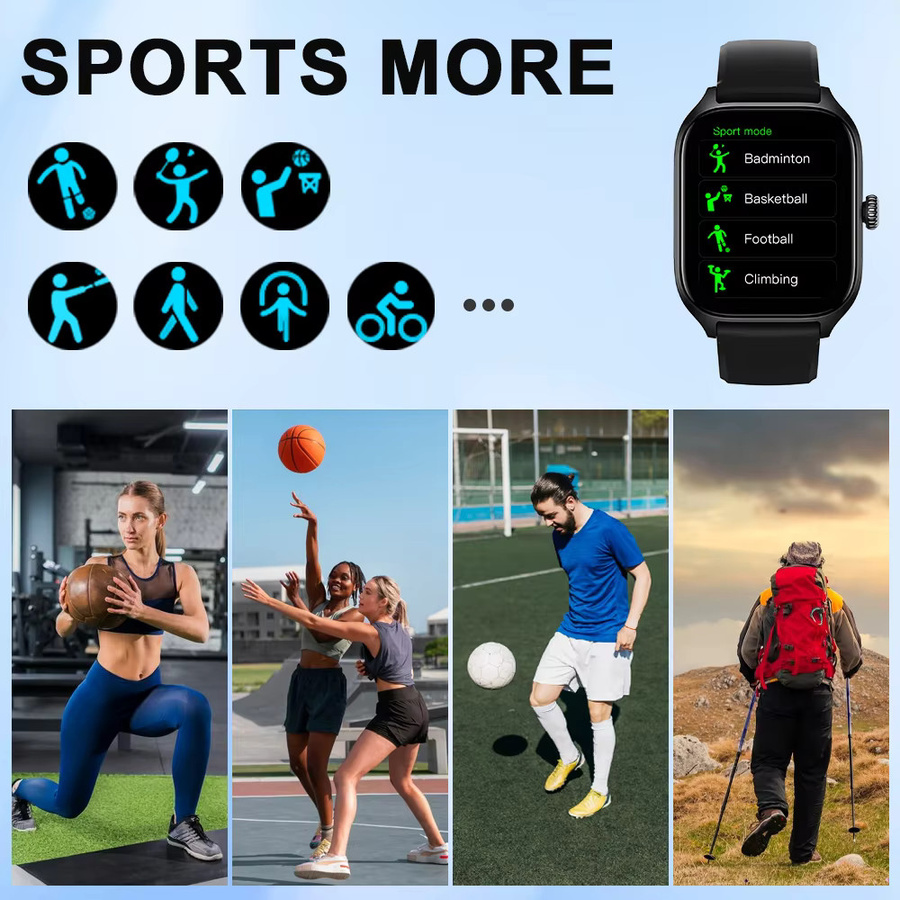 LAXASFIT H9 Smartwatch Gold mit Bluetooth Anrufannahme, Herzfrequenz- und Blutsauerstoffüberwachung sowie Kalorienverbrauch-Tracking - Bild 5