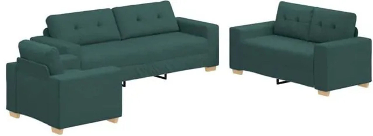 vidaXL Sofa Set mit 3 Kissen in Grün im modernen und minimalistischen Design - Bild 1
