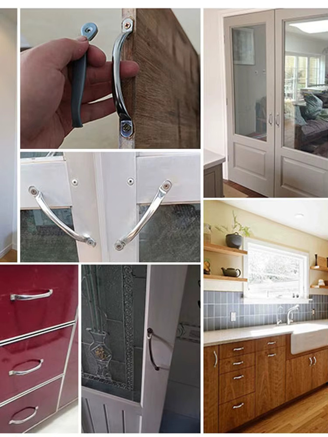 NERISXB 2er-Set Utility-Türgriffe aus Edelstahl für Schränke und Schubladen, hohle Zughandgriffe für Küchenmöbel, Tabletts und Bretter - Bild 4