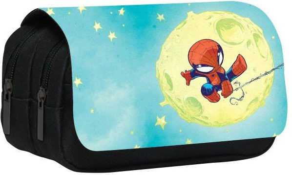DewBloom Spiderman Paralleluniversum Federmäppchen mit großem Fassungsvermögen und doppellagigem Design in Blau für Schüler - Bild 1
