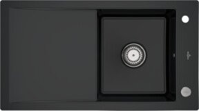 Villeroy & Boch Spüle Timeline 50 Flat bündig in Pure Black mit Ablaufgarnitur und Exzenter aus Keramik - Bild 1