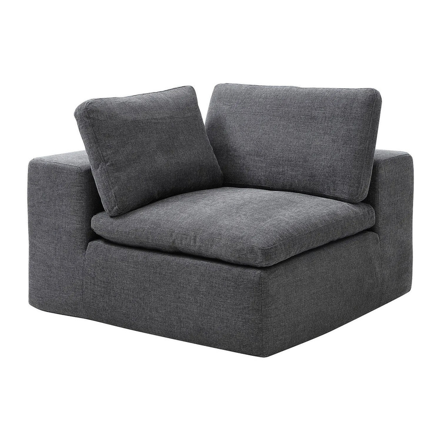 Vente-unique Sessel Cortoline mit gerader Rückenlehne in Anthrazitgrau, Höhe: 112 cm - Bild 2