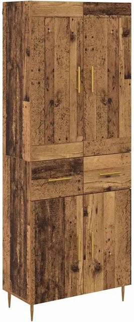 vidaXL Highboard in Altholz-Optik mit Schubladen und Türen, Braun, B/T/H: 69,5 x 34 x 180 cm - Bild 1