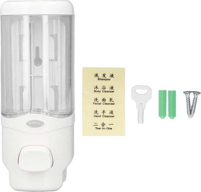 TOMTOP JMS Wandmontierter manueller Seifenspender mit Pumpe, transparent in Beige und Weiß - Bild 1