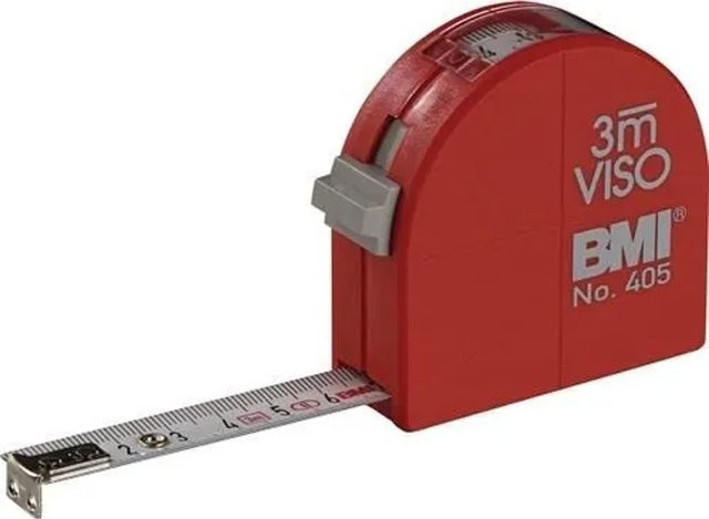 BMI Taschenrollbandmaß VISO L mit Sichtfenster, Länge: 3 m, Breite: 16 mm, Farbe: Rot - Bild 1