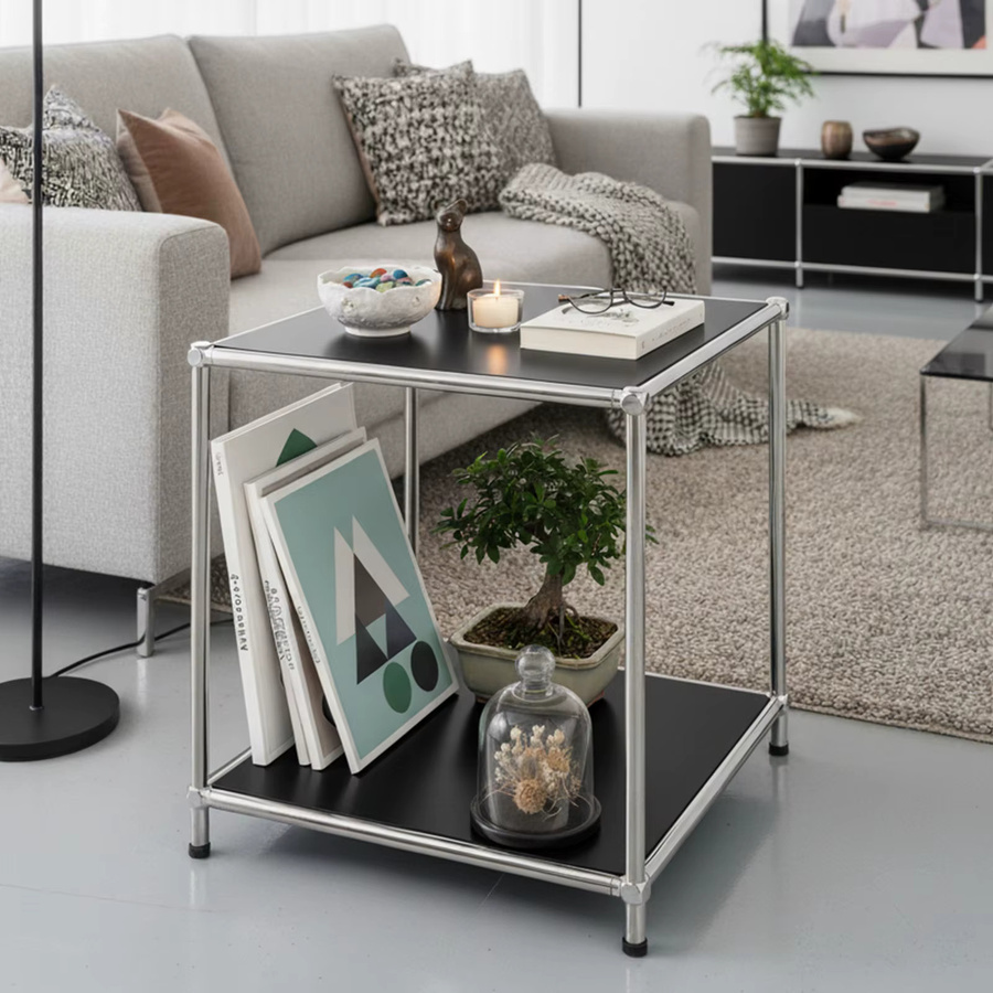 Floordirekt Metallregal Concept Epure MK 012 Standregal mit 2 Ablagen für Bad, Küche und Büro in Schwarz oder Weiß - Bild 2