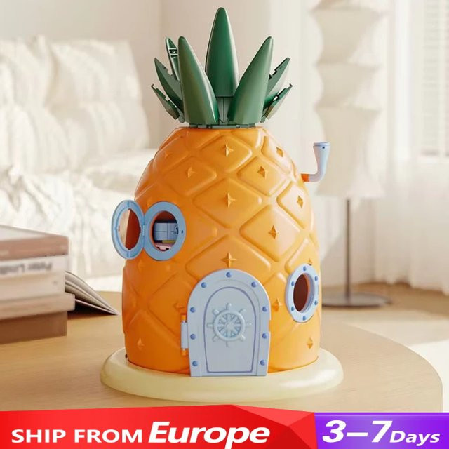 AREA-X SpongeBob Schwammkopf Bausteine-Set mit Ananashaus und 4 Figuren, 1284-teiliges modulares Modell in Mehrfarbig - Bild 1