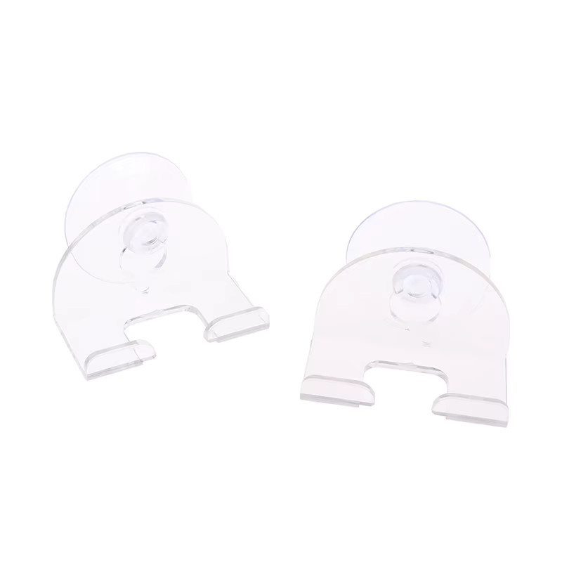 2er-Set Rasiererhalter mit Saugnapf, transparenter Wandhalterung aus Kunststoff, wasserdicht und rutschfest - Bild 2