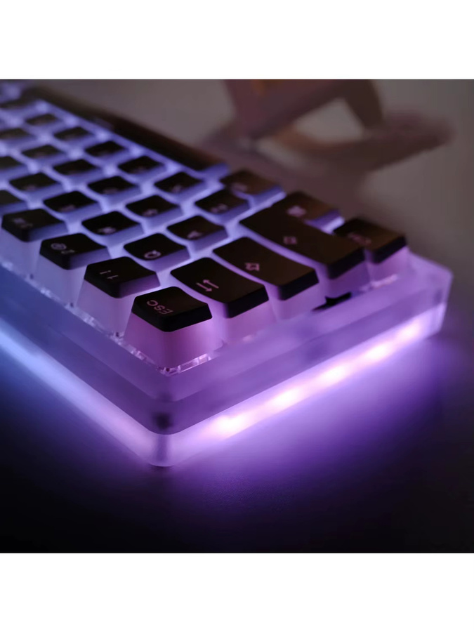 Letter Drive Pudding Keycaps in Weiß, 129 Tasten PBT Double Shot OEM-Profil für mechanische Tastaturen mit MX-Schaltern, ISO-Layout und RGB-Hintergrundbeleuchtung - Bild 4