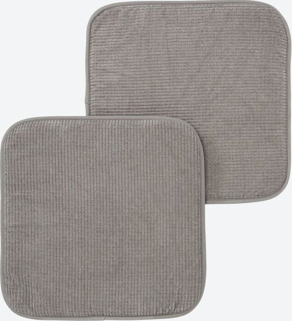 NKD Stuhlkissen 2er-Pack grau quadratisch B/B: 38 x 38 cm - Bild 1